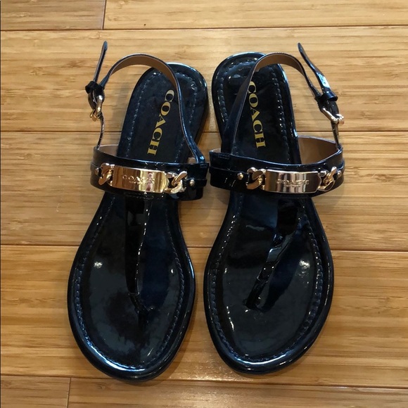coach caterine sandals black